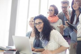 Leadership and Development leaders viewing online learning